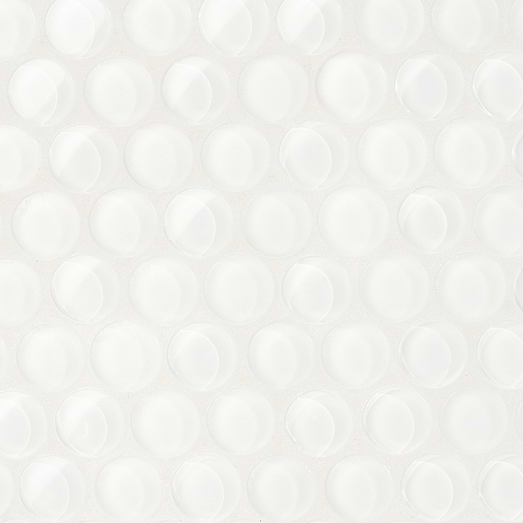 Loft Super White 3/4" Glass Penny Round Tile