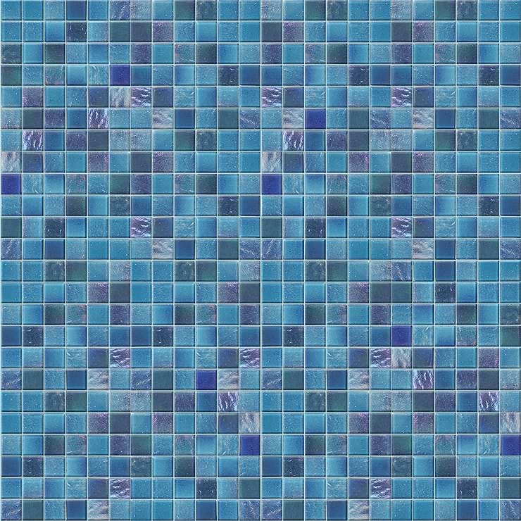 Fairy Blue 2x2 Polished Glass Mosiac Tile