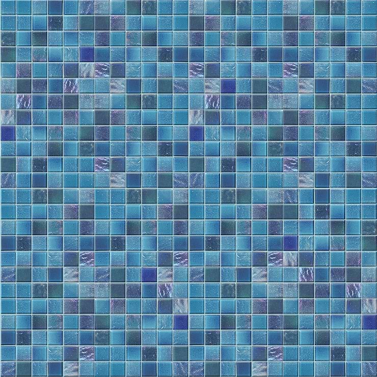 Fairy Blue 2x2 Polished Glass Mosiac Tile