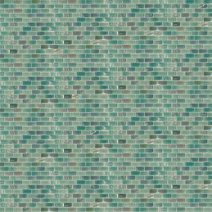 Fairy Green 1x2 Polished Glass Mosiac Tile