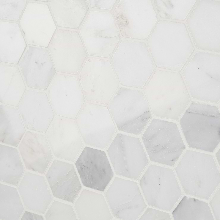 Asian Statuary 2" Hexagon Polished Marble Mosaic Tile