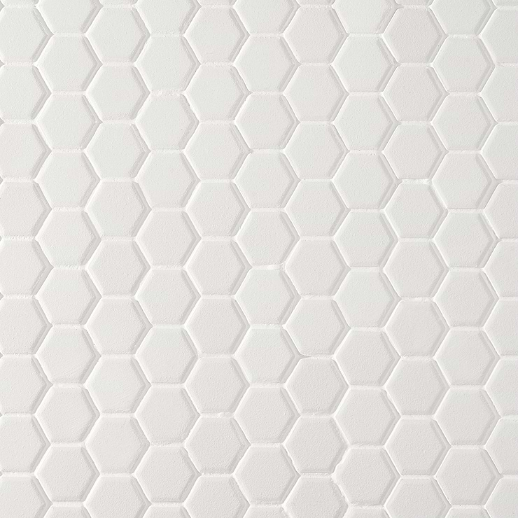 Level White 1" Hexagon Matte Porcelain Mosaic Tile