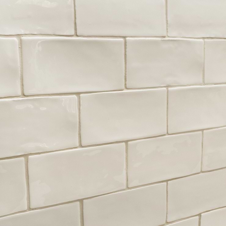 Lancaster Vanilla Cream Ivory 3x6 Polished Ceramic Tile