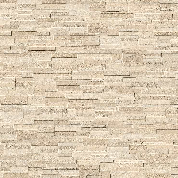 Rugged Stacked Cold Sand 6x24 Matte Porcelain Ledger Stone Veneer