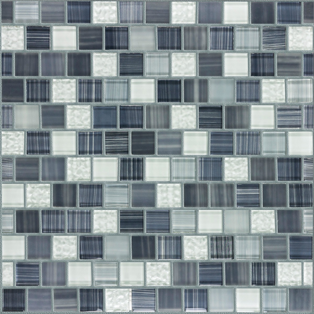 Watercolors Twilight Gray 1x1 Glass Mosaic