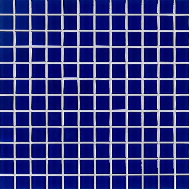 Watercolors Marine Blue 1x1 Glass Mosaic