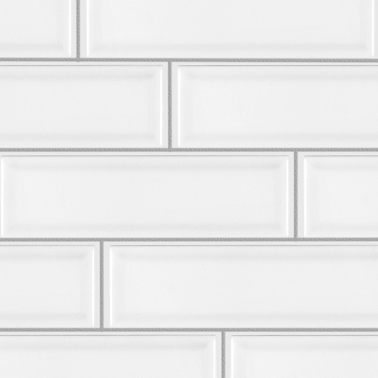 Astoria Beveled Brilliant White 3x9 Glossy Ceramic Subway Tile