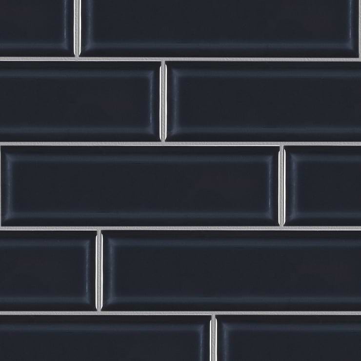 Astoria Beveled Blue 3x9 Glossy Ceramic Subway Tile