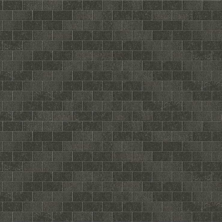 Karo Black 1X2 Porcelain Mosaic