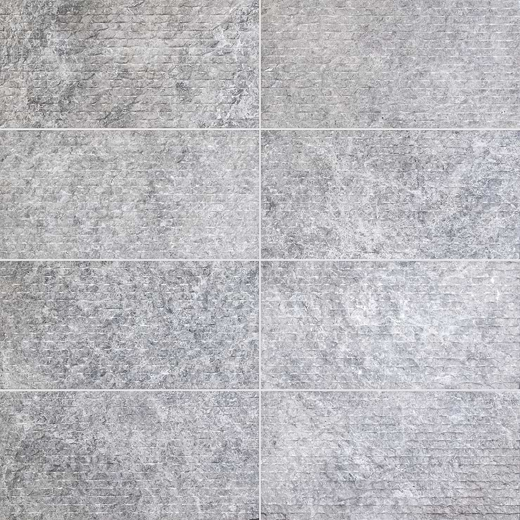 Tundra Gray Chiseled 12x24 Textured Limestone Tile