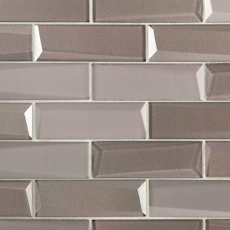 Remington Sepia Beveled Bricks Glass Mosaic Tile 