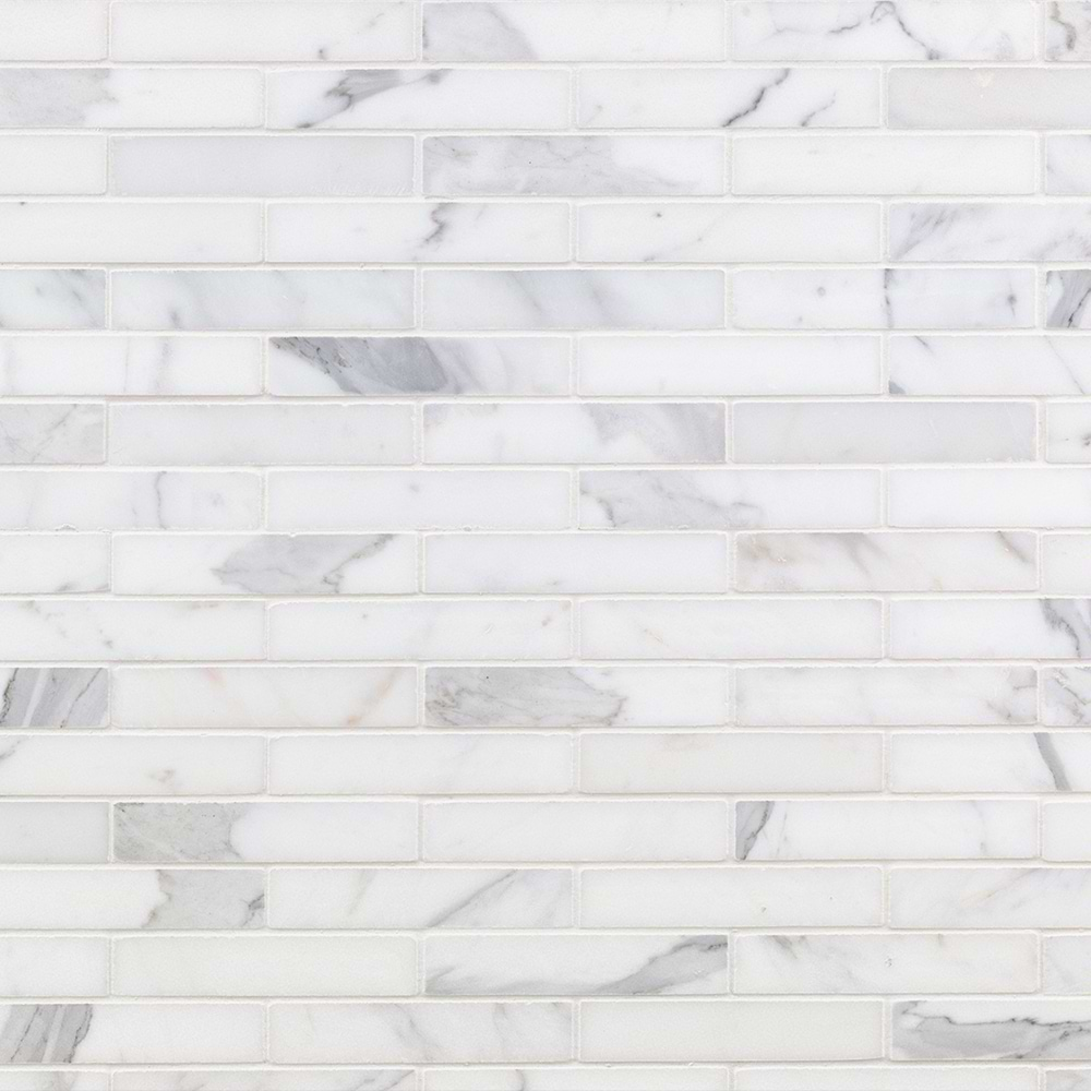 Calacatta 1x4 Big Brick Polished Marble Mosaic Tile