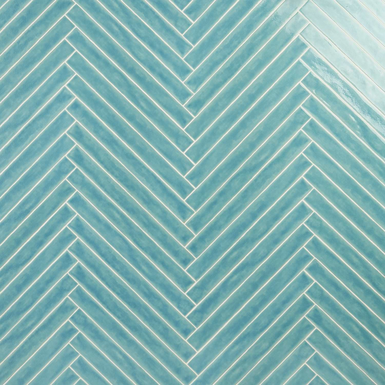 Carolina Bay 2x20 Polished Crackled Ceramic Wall Tile- Blue + Turquoise