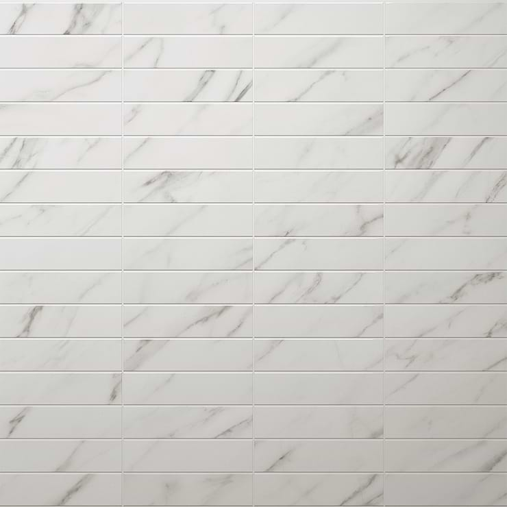 Amalfi Statuario White 3x12 Polished Ceramic Tile