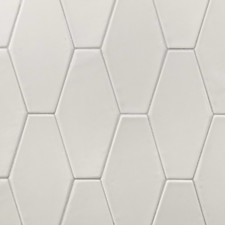 Manchester Hexagon Dove 4x8 Polished Ceramic Tile