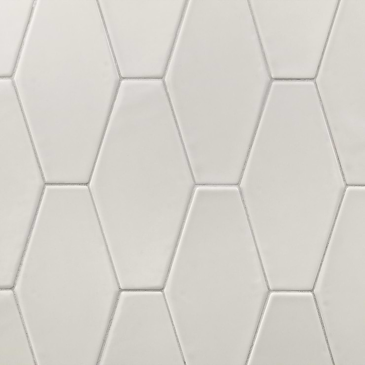 Manchester Hexagon Dove 4x8 Polished Ceramic Tile