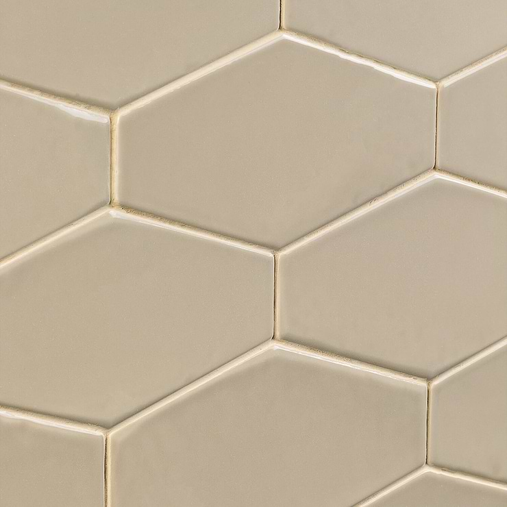 Manchester Hexagon Fawn 4x8 Polished Ceramic Tile