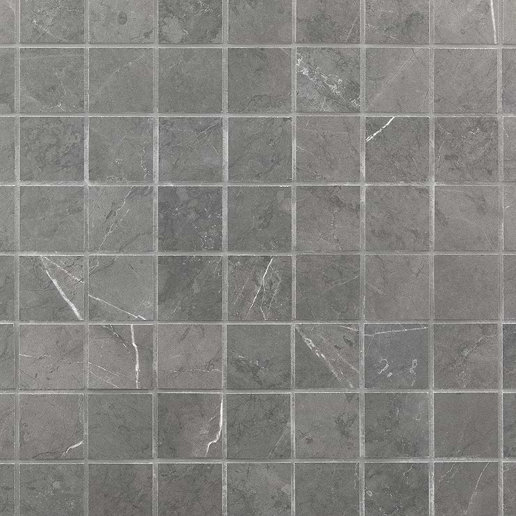 Marble Tech Amani Grey 2x2 Matte Marble Look Porcelain Mosaic Tile