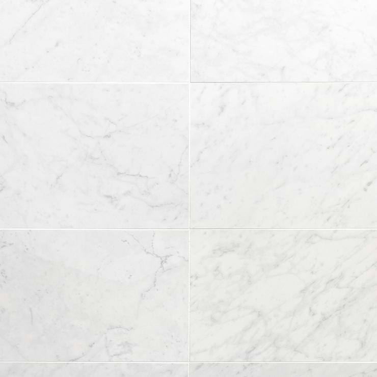 Marble Tech Bianco Gioia 12x24 Polished Marble Look Porcelain Tile