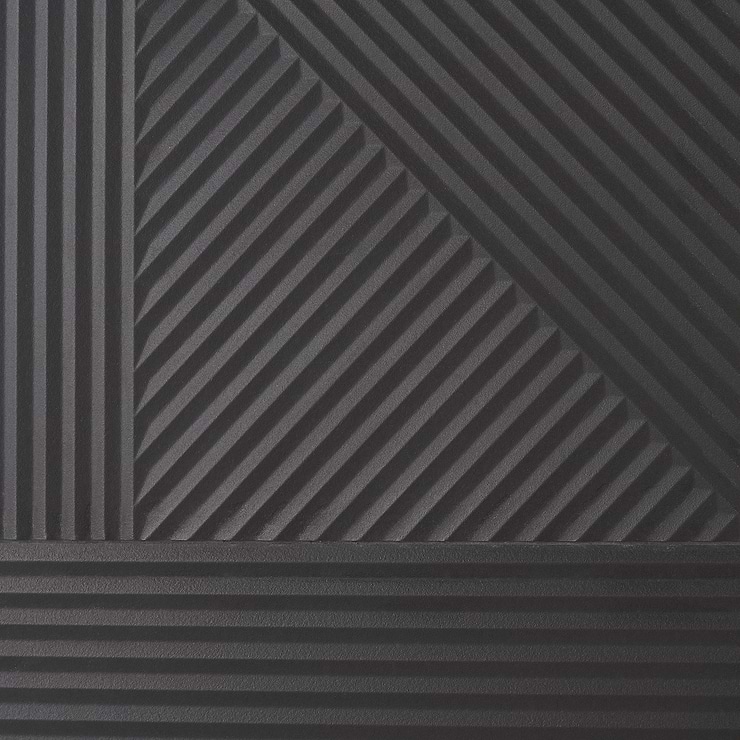 Renzo Grafite Black 3D Matte Porcelain 12x24 Tile