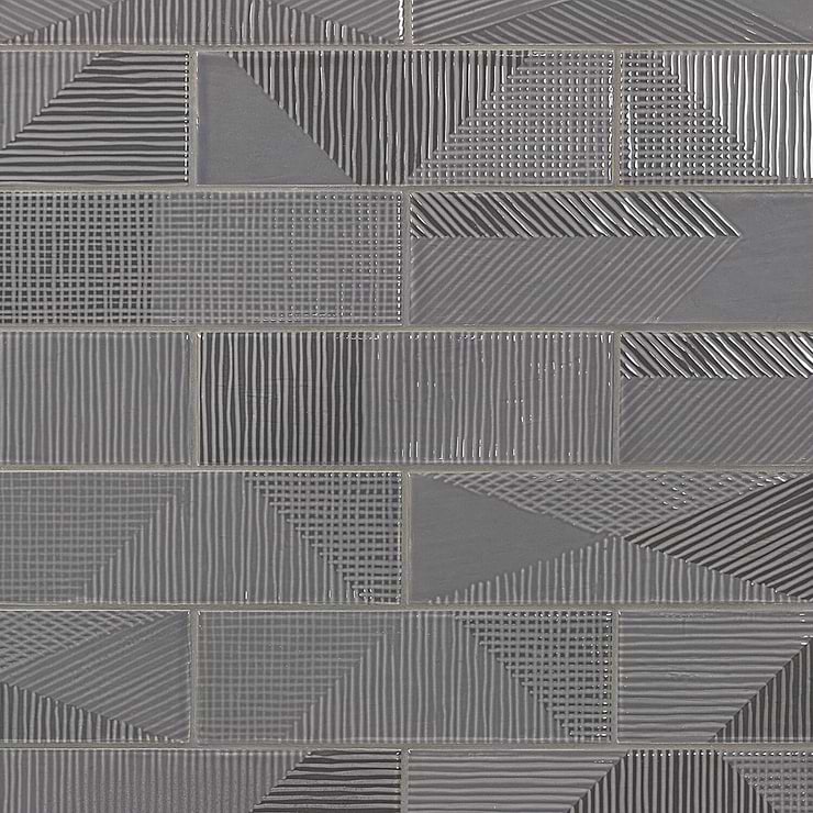 Enigma Graphite 2x8 Polished Ceramic Tile