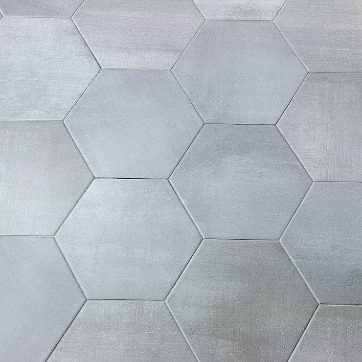 Paige Avorio 10" Hexagon Matte Cement Look Porcelain Tile