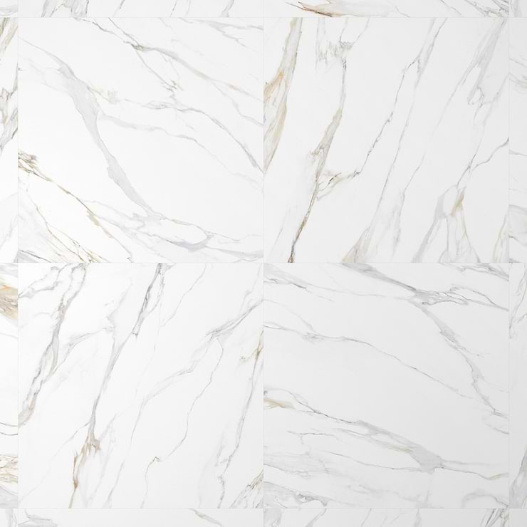 Minera Aurora Gold 48x48 Marble Look Polished Porcelain Tile