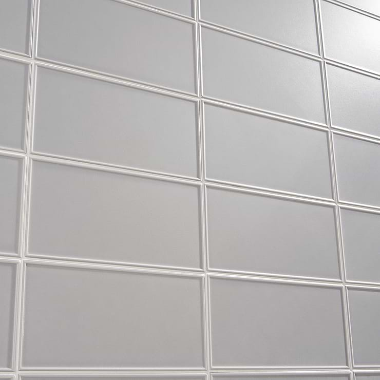 Stacy Garcia Maddox Frame Cool Gray 4x8 Matte Ceramic Subway Tile