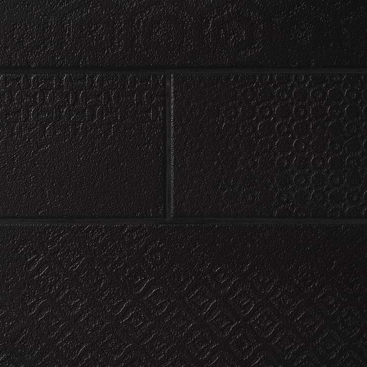 Tessuto Carbone Charcoal Black 4x12 Porcelain Matte Subway Tile