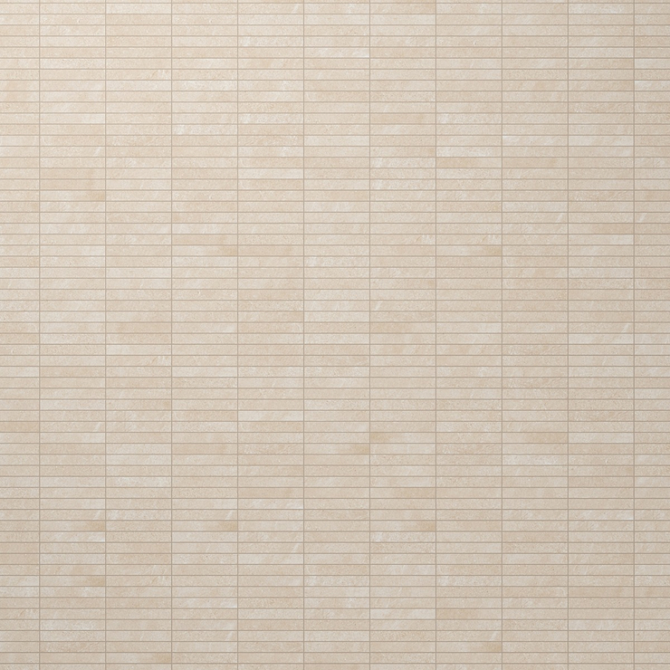 Era Crema Beige 1x6 Stacked Limestone Look Matte Porcelain Mosaic Tile