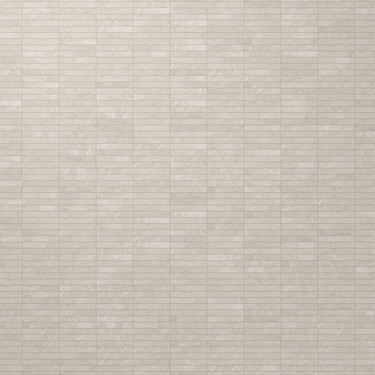 Era Linen White 1x6 Stacked Limestone Look Matte Porcelain Mosaic Tile