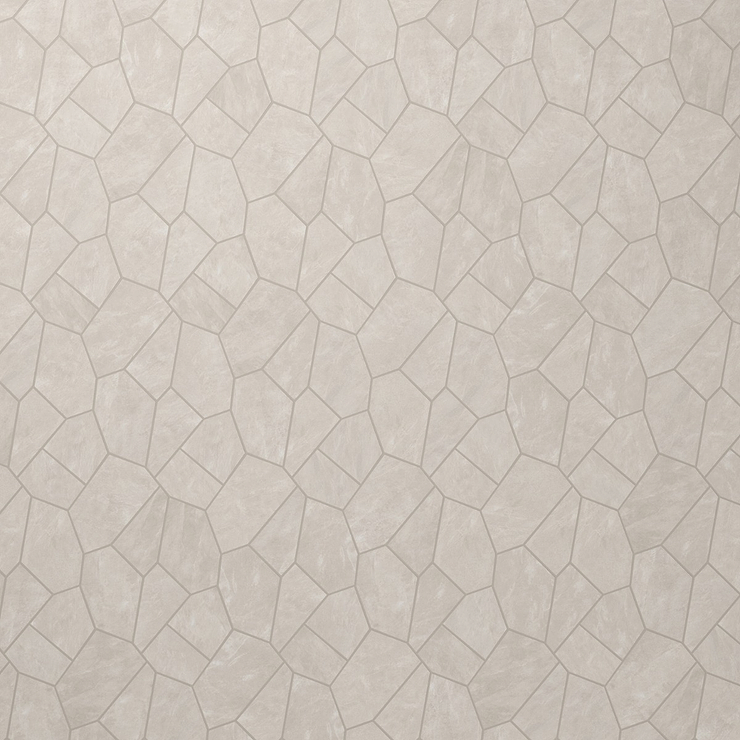 Era Linen White Organic Pattern Limestone Look Matte Porcelain Mosaic Tile