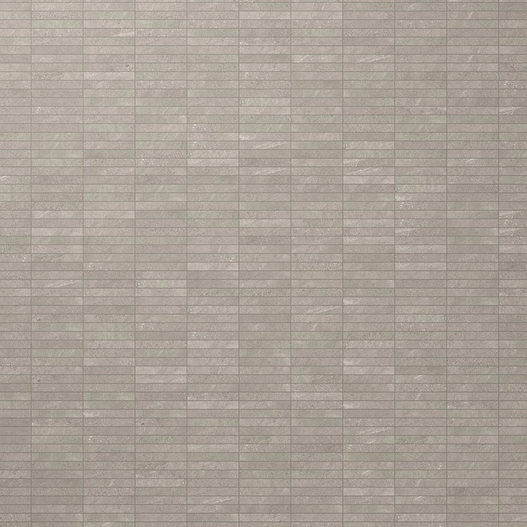 Era Silver Gray 1x6 Stacked Limestone Look Matte Porcelain Mosaic Tile