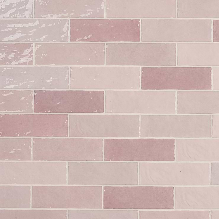 Portmore Pink 3x8 Glossy Ceramic Subway Tile