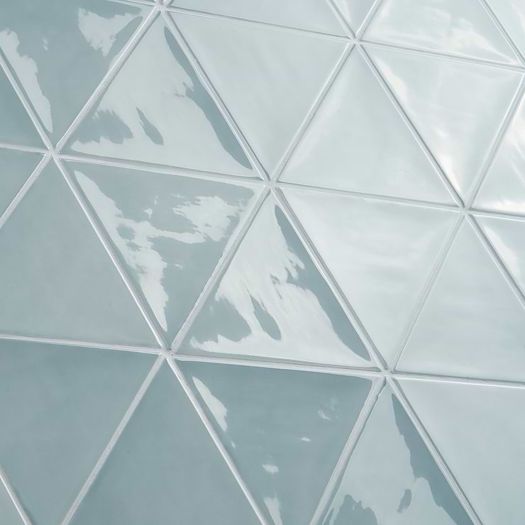 Bellami Triangulo Azul 5x4 Glazed Ceramic Tile