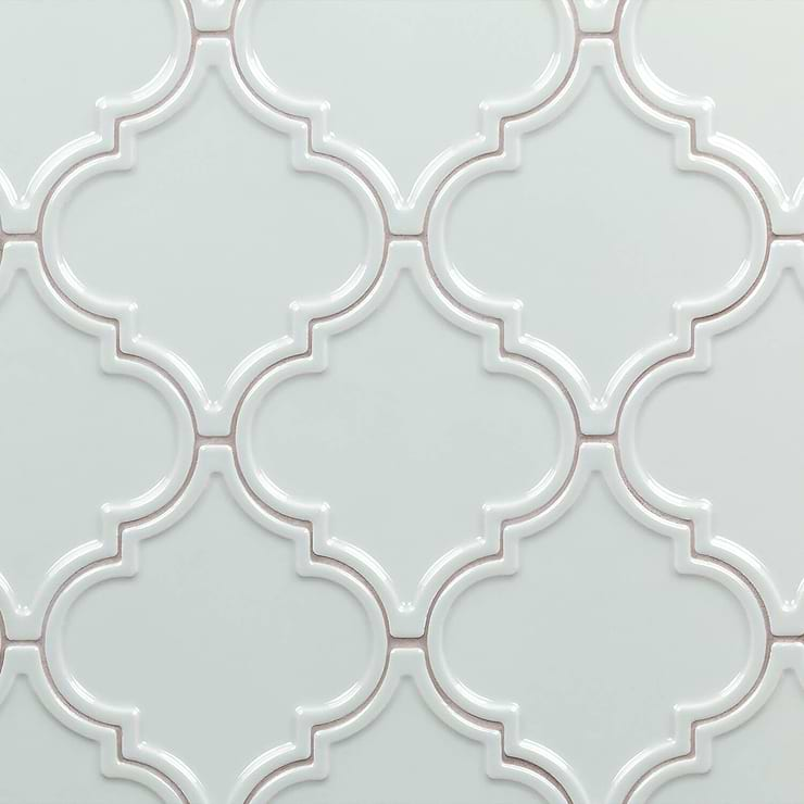 Byzantine Arabesque Alice Blue Ceramic Wall Tile