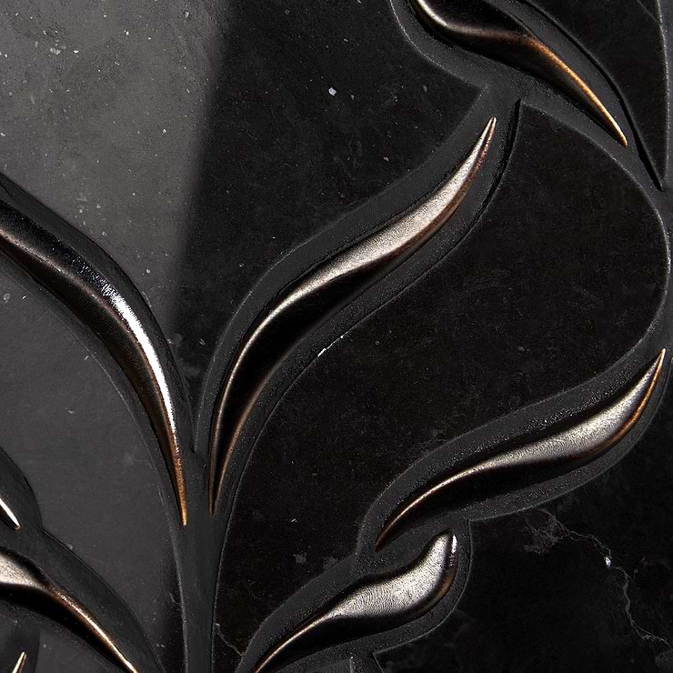 Valentina Black Jade Polished Marble Mosaic Tile