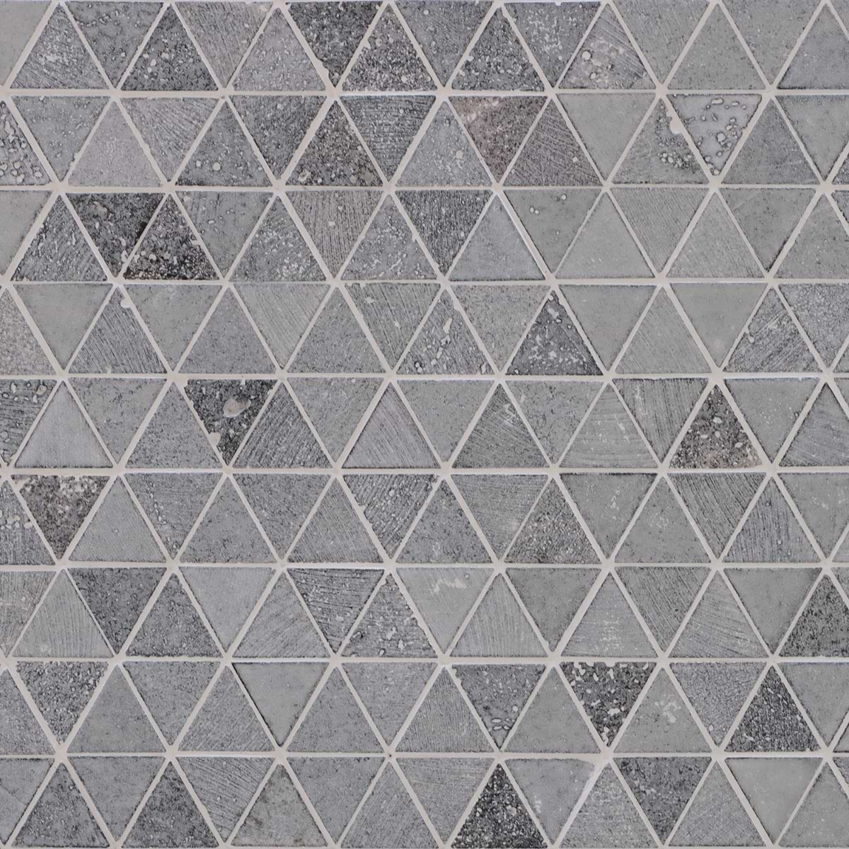 Bushwick White 2" Triangle Glossy Lava Stone Mosaic Tile