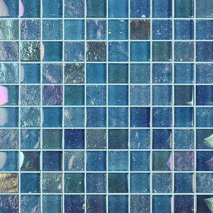 Fairy Blue 1x1 Polished Glass Mosiac Tile