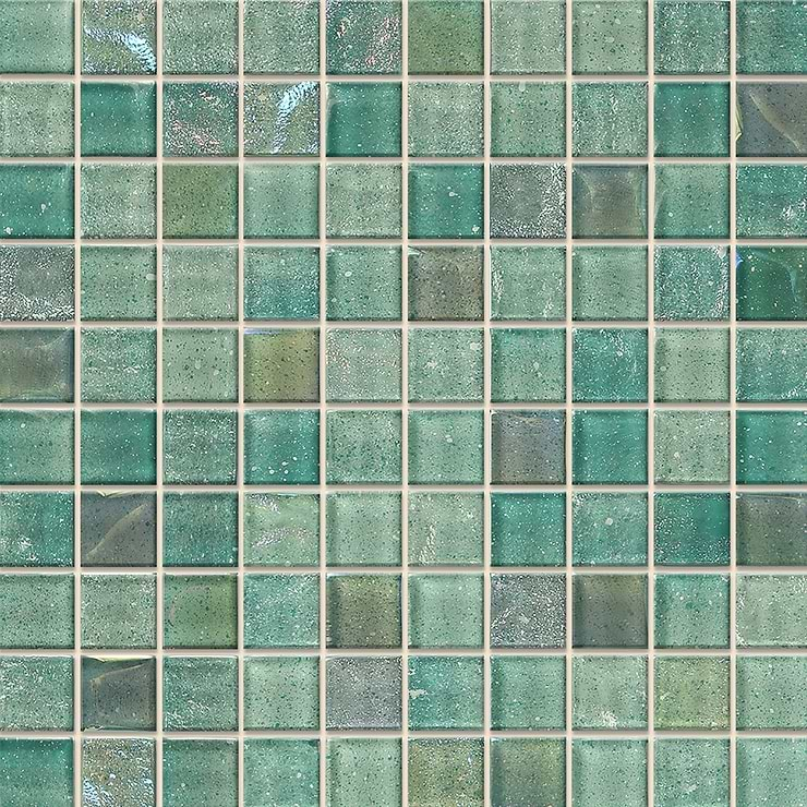 Fairy Green 1x1 Polished Glass Mosiac Tile