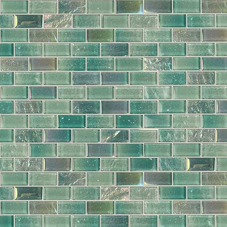 Fairy Green 1x2 Polished Glass Mosiac Tile