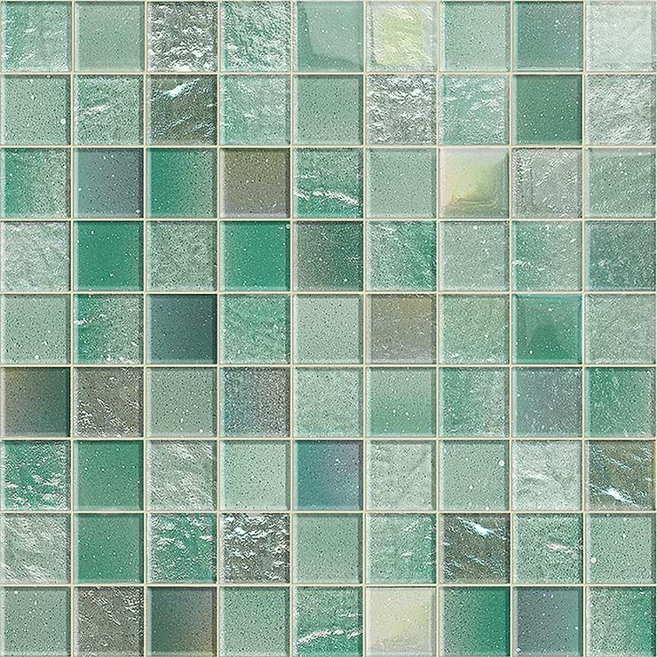 Fairy Green 2x2 Polished Glass Mosiac Tile