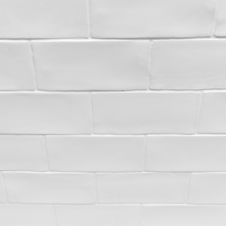 Lancaster Bianco White 3x6 Polished Ceramic Wall Tile