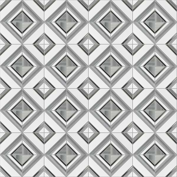 Euphoria Marble Silk Gray 12x12 Square Polished Mosaic Tile