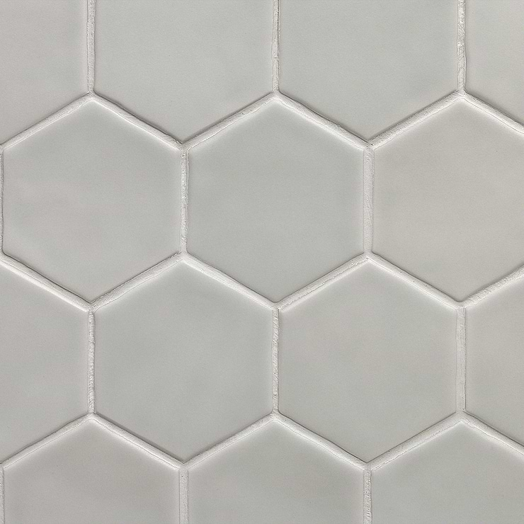 Meadowmere Cement Gray 3" Hexagon Matte Ceramic Tile