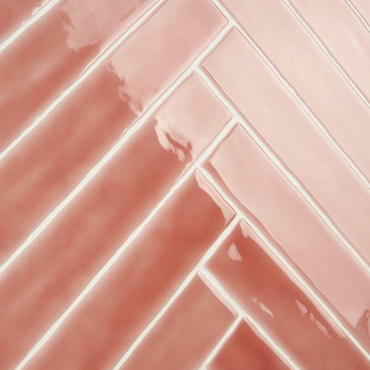 Carolina Coral Pink 2x20 Polished Ceramic Wall Tile