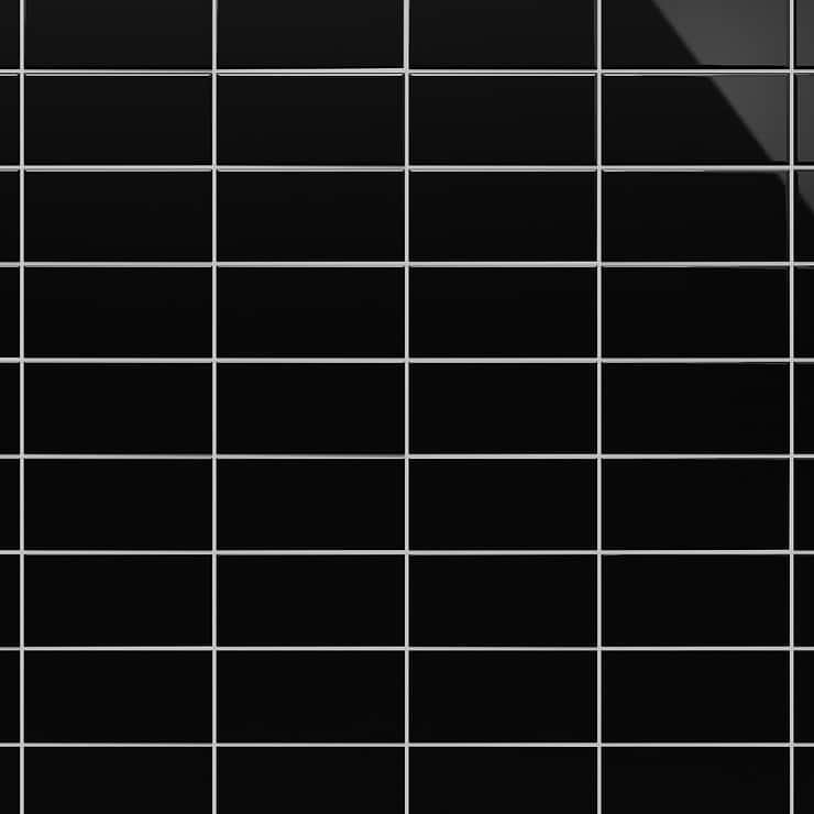 Park Hill Black 3X6 Polished Porcelain Tile