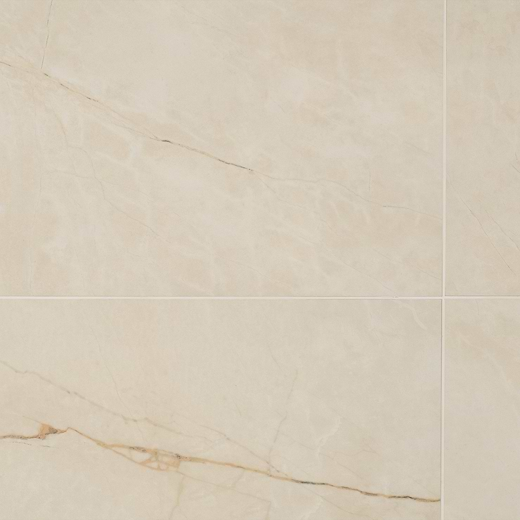 Marble Tech Crema Avorio 12x24 Polished Marble Look Porcelain Tile