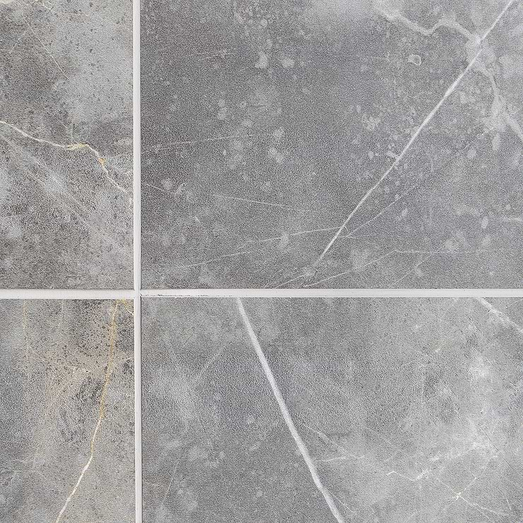 Marble Tech Grigio Imperiale 12x24 Polished Marble Look Porcelain Tile