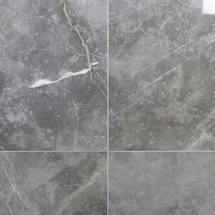 Marble Tech Grigio Imperiale 24x24 Polished Marble Look Porcelain Tile